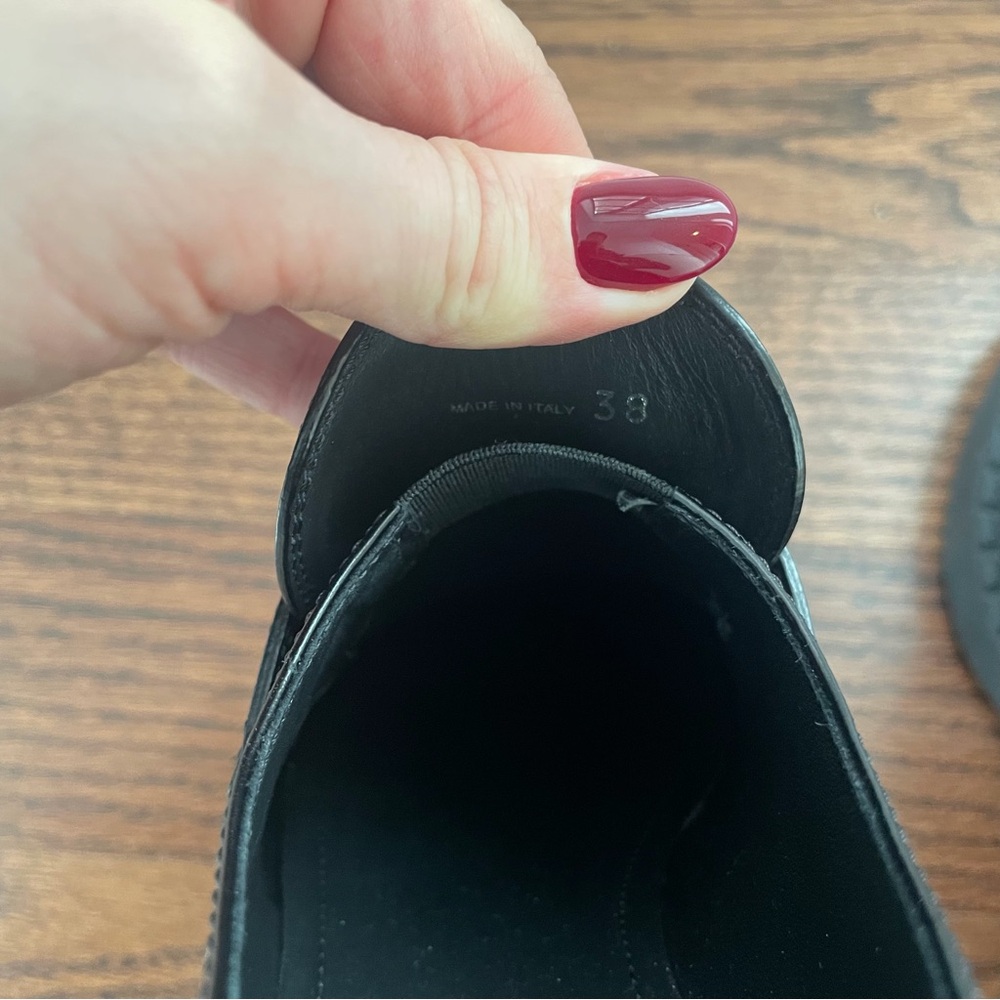Prada Women’s Black Leather Logo Loafers - Picture 6 of 7